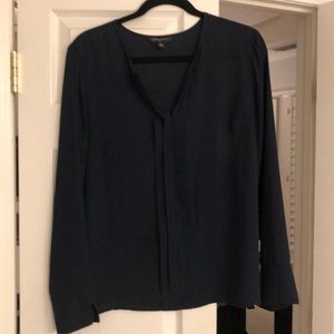 Navy blue banana republic blouse. Pleated front